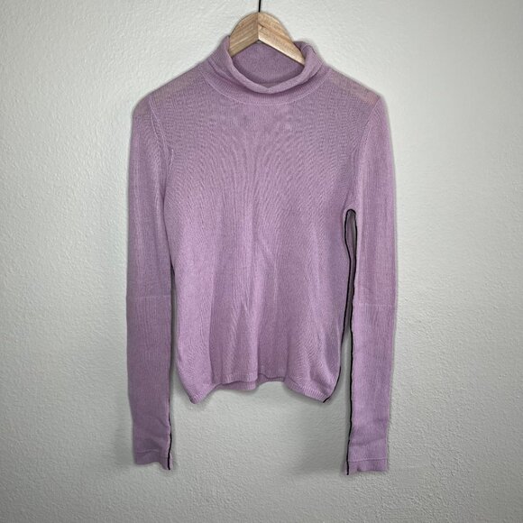 Maria McManus Lavender Purple Recycled Cashmere Blend Mockneck Sweater M - Picture 2 of 10